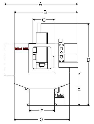 Mini Mill габаритные розміри фрезерного вертикального компактного обрабатывающего центра